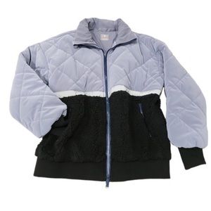 Free People Movement Purple Quilted Puffer Jacket w/Black Sherpa, Size Small.
